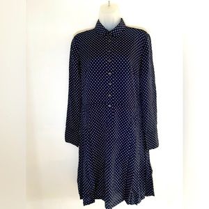 Banana Republic NWT L/S pleated drop waist shirt dress, Size 8